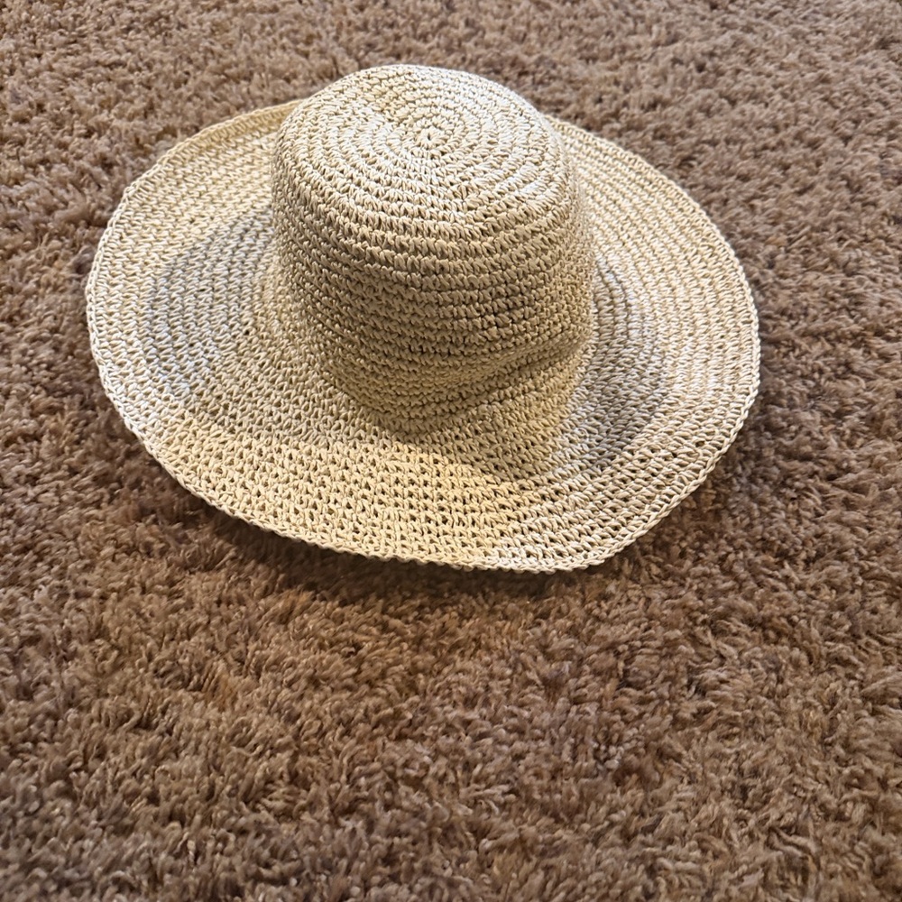 J. Crew Factory Tan crochet Straw Sun Hat - Picture 4 of 4